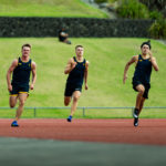 Senior athletes running the 400m